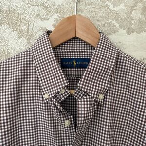 Ralph Lauren 100% cotton Men's Brown Gingham Shirt